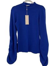 Keepsake The Label Floating Knit Mock Neck Size Large NWT Royal Blue