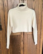 House of Harlow 1960 Revolve | Ribbed Cropped Turtleneck Sweater White | Small