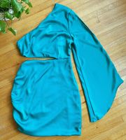 NWT  Turquoise One Shoulder Mini Dress