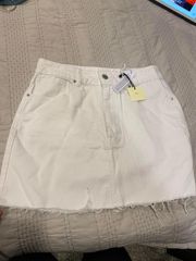 Francesca’s White Jean Skirt