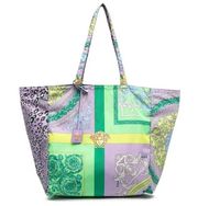 Versace Print-mix Nylon Tote Bag In Purple