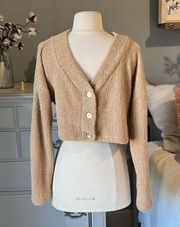 Sweater Wild Fable Comfy Shrug Fluffy Cardigan Button Crop Womens XS Oversized