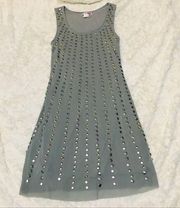 Body Central Gray & Silver Studded Dress Size Small