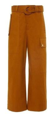 Proenza Schouler Cotton Belted Cargo Pant in Tobacco