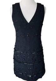 $368 NWT FRENCH CONNECTION LADIES SLEEVELESS BEADED SEQUINED VNECK PARTY DRESS 6