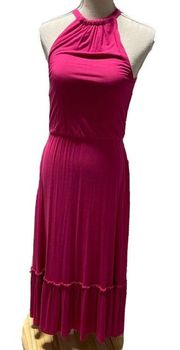 Pink Halterneck Maxi Dress