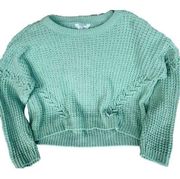 No Boundaries Mint Green Chunky Knit Pullover Sweater Size Xxl