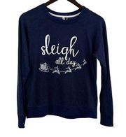 Jaclyn Intimates Blue Sleigh All Day Lounge Sleep Top Medium