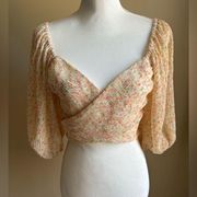 NWT Lush Wrap Crop Top in Seashell Pink