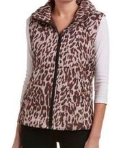 CAbi Puffer Vest Leopard Cheetah Animal Print S