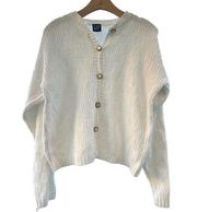 GAP Vintage Knit Cardigan Pearl Buttons White Size Large