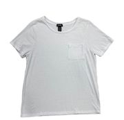 Justify White T-shirt Short Sleeve Tee Size Large cotton