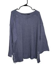 Terra & Sky Earl Gray Sweater with Decorative Buttons