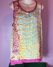 Simply Vera Vera Wang  Colorful Sleeveless Blouse Size XL