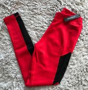 mesh side panel legging - cherry