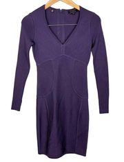 Aspin Plum Knit Long Sleeve Bodycon Dress Size 4