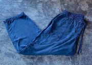 Large Made in China Dark Blue Pants With Adjustable Waist Lace