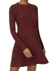 Club Monaco Womens Small Knit Dress Burgundy MSRP $198