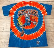 New York Knicks Dunker Basketball  Liquid Blue Shirt Medium