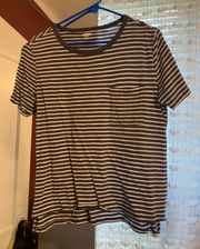 Old Navy Blue And White Striped Boyfriend Tee