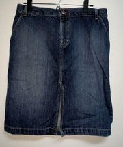 Vtg Tommy Hilfiger Womens Long Denim Skirt Size 10 Carpenter Blue Jean Y2K