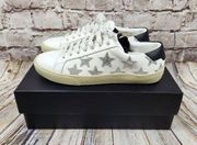 Saint Laurent Court Classic Star Sneakers in White Silver Stars Size 38.5 US 8.5