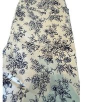 Mario Serrani Italy NWT Blue White Floral Slim Fit Pants 8 X 27 Tummy Control