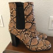 New York snake print chunky heel boot 10