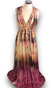 Apt. 9 Vintage Y2K   Maxi Dress Large Sublimation Animal Tie Dye Boho Print 90’s