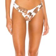 WeWoreWhat Delilah Cow Print Bikini Bottom White Tan Size XL New With Tags