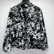 Studio Works Black and White Floral Blazer Jacket Size Extra Large