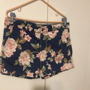 American Eagle  Super Stretch MIDI Navy Blue/Pink Floral Women’s Size 14 Shorts