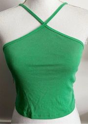 Wilfred Free • Kelly Green Appeal Halter Crop Tank Top