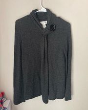 Soft Surroundings Wool / Cashmere Blend Charcoal Cape Cardigan Size X Small