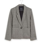 Crop Dorset Wool Blend Blazer Gray Size XS