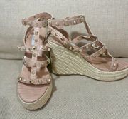 Steven New York Scoutt Neutral Wedge Espadrille Studded Sandals