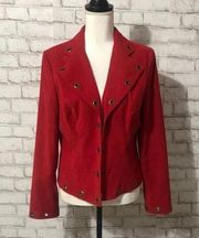 Multiples Red Grommet Open Blazer Size Med