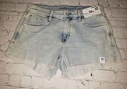 Nwt Arizona Jean Co Jrs Size 11 Light Blue Denim Jean Cut Off Shorts Mid Rise