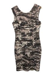 Jennifer Lopez Bodycon Marble Sleeveless Dress