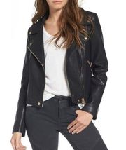 Black Faux Leather Moto Jacket