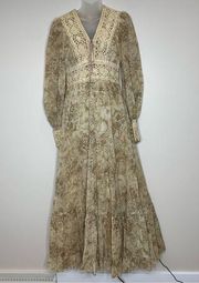 by Jessica McClinton vintage 70s Long Sleeve prairie dress floral lace