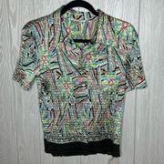 Alberto Makali  colorful pattern stretchy top size Large NWT