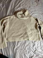 Tan Turtle Neck Crop Sweater