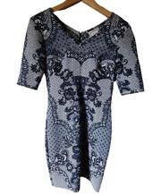 Yoana Baraschi Anthropologie Lace Print Black Dress Size 0