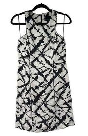 Cynthia Rowley Black & White Pattern Linen Sleeveless Dress