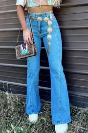 Vibrant MIU bareback flare jeans size 5 / 26 NWOT