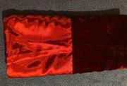 Coldwater Creek Red satin and velvet scarf