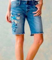 Driftwood Brandi Embroidered Floral Denim Shorts