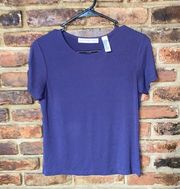 Josephine Chaus Purple Short Sleeve Blouse Women's Size Small