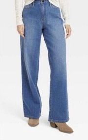 Universal thread relaxed wide leg high rise medium wash jeans